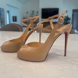 Christian Louboutin Jenlove Alta Leather 120MM Strappy Pumps